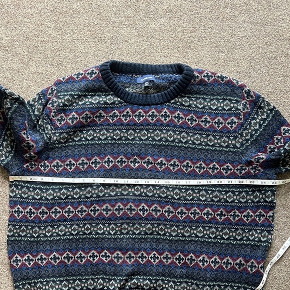 Vintage Croft & Barrow Geometric Stripe Knit Grandpa Sweater Men XXL 100% Cotton - Picture 13 of 13